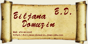 Biljana Domuzin vizit kartica
